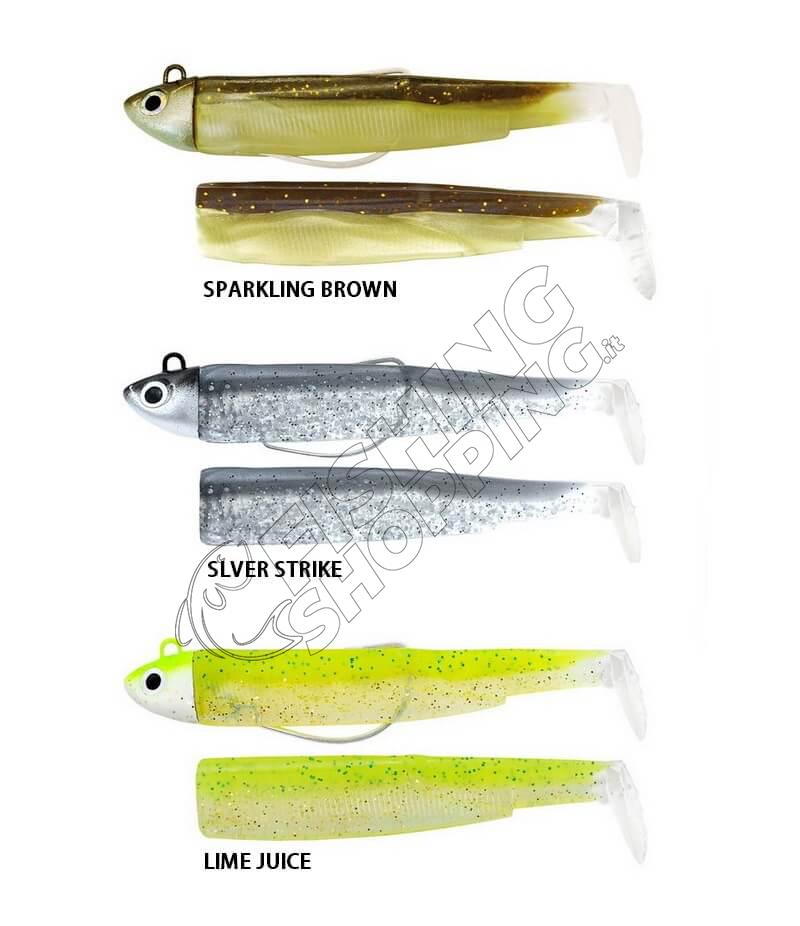 FIIISH BLACK MINNOW COMBO 120 N 3 ESCA 18 gr SPARKLING BROWN SILICONE  SPINNING