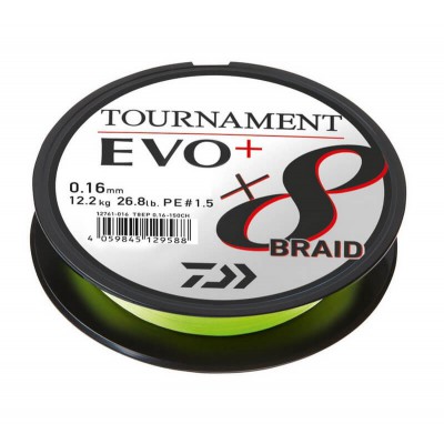 DAIWA TOURNAMENT X8 BRAID EVO + CHARTREUSE 270M.